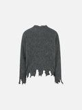 DAXUEN dark grey distressed cable knit sweater