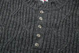 DAXUEN dark grey distressed cable knit sweater