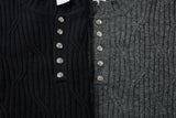 DAXUEN dark grey distressed cable knit sweater