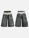 DAXUEN Away End Double Waist Denim Shorts