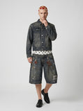 DAXUEN Away End Double Waist Denim Shorts