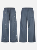 DAXUEN dark grey wide-leg pants with circular embellishments