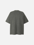 DAXUEN dark olive oversized silhouetted crowd graphic t-shirt