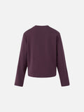 DAXUEN dark purple distressed floral graphic long-sleeve top