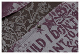 DAXUEN dark purple distressed floral graphic long-sleeve top