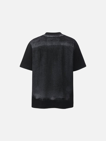 DAXUEN Distressed graphic print t-shirt with denim jacket design