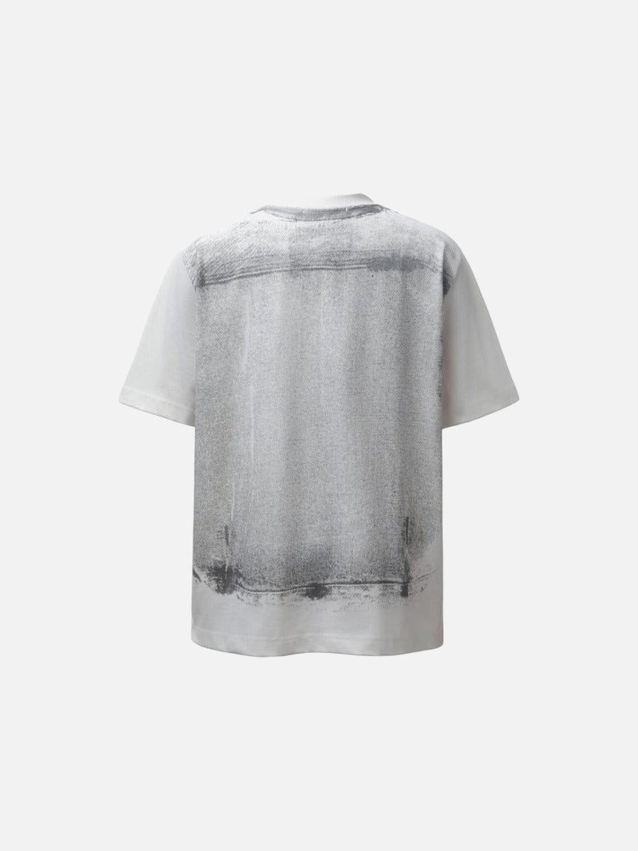 DAXUEN Distressed graphic print t-shirt with denim jacket design