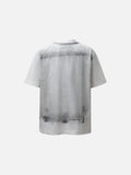 DAXUEN Distressed graphic print t-shirt with denim jacket design