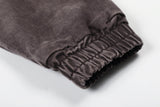DAXUEN dark purplish-brown distressed double-breasted denim jacket