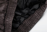 DAXUEN dark purplish-brown distressed double-breasted denim jacket