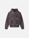 Denim Double-Breasted Distressed Jacket