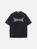 DAXUEN Distressed oversized short-sleeved t-shirt with dragon graphic
