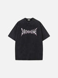 DAXUEN Distressed oversized short-sleeved t-shirt with dragon graphic