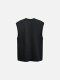 DAXUEN black oversized distressed face graphic tank