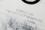 DAXUEN black distressed face graphic faux-layered long-sleeve t-shirt