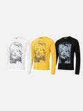 Distressed Face Graphic Long Sleeve T-Shirt