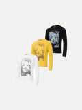 Distressed Face Graphic Long Sleeve T-Shirt