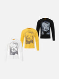 Distressed Face Graphic Long Sleeve T-Shirt