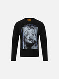 Distressed Face Graphic Long Sleeve T-Shirt
