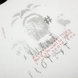 DAXUEN white t-shirt with distressed face graphic