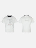 DAXUEN white t-shirt with distressed face graphic