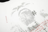 DAXUEN white t-shirt with distressed face graphic