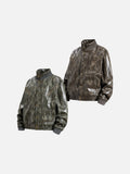 DAXUEN distressed faux leather bomber jacket