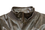 DAXUEN distressed faux leather bomber jacket