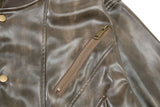DAXUEN distressed faux leather bomber jacket
