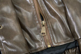 DAXUEN distressed faux leather bomber jacket