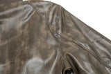 DAXUEN distressed faux leather bomber jacket