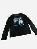 DAXUEN black distressed figures graphic long sleeve t-shirt