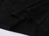 DAXUEN black distressed figures graphic long sleeve t-shirt