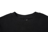 DAXUEN black knit top with distressed flag graphic