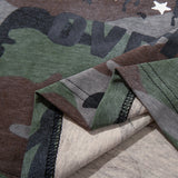 DAXUEN olive green camouflage long-sleeve top with distressed flag graphic