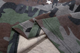 DAXUEN olive green camouflage long-sleeve top with distressed flag graphic