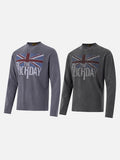 DAXUEN washed grey distressed flag graphic long-sleeve tee