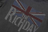 DAXUEN washed grey distressed flag graphic long-sleeve tee