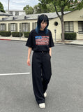 DAXUEN Distressed Flag Graphic T-Shirt | DAXUEN — model photo
