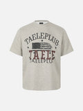DAXUEN Light grey heathered crew neck T-shirt with graphic