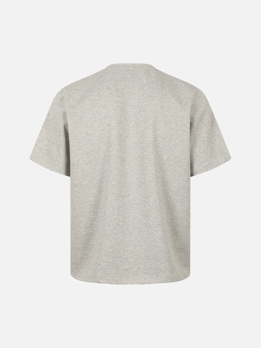 DAXUEN Light grey heathered crew neck T-shirt with graphic