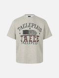 DAXUEN Light grey heathered crew neck T-shirt with graphic