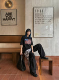 DAXUEN Distressed Flag Graphic T-Shirt | DAXUEN — model photo