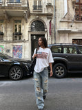 DAXUEN Distressed Flag Graphic T-Shirt | DAXUEN — model photo