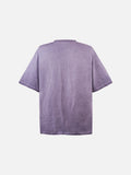 DAXUEN lavender oversized distressed gothic globe graphic t-shirt
