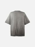 DAXUEN lavender oversized distressed gothic globe graphic t-shirt