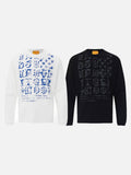 DAXUEN white distressed gothic graphic long-sleeve t-shirt