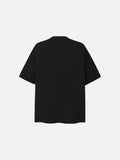 DAXUEN black oversized distressed gothic portrait graphic tee
