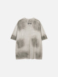 DAXUEN light grey distressed gradient gothic wordmark t-shirt