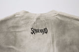 DAXUEN light grey distressed gradient gothic wordmark t-shirt